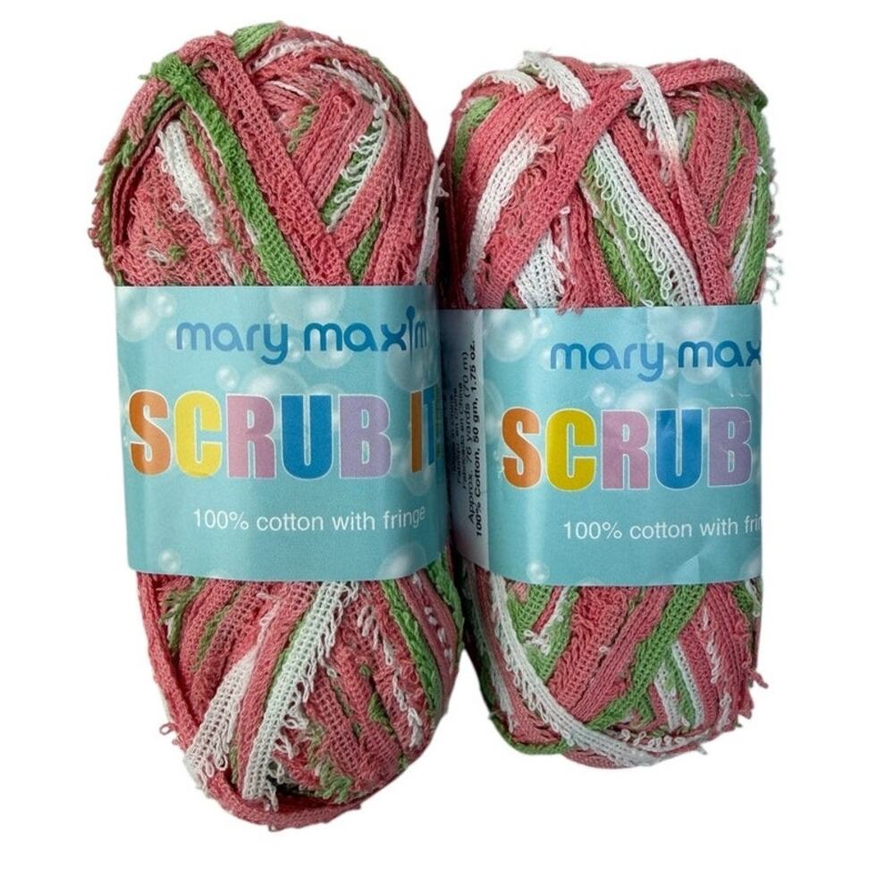 Mary Maxim Scrub It Color Summer 1505 Cotton 1.75 oz 76 Yards Lot of 2